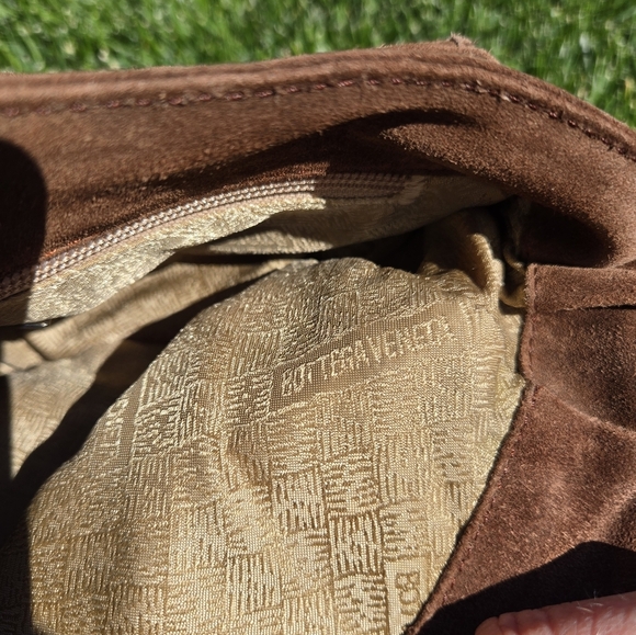 Vintage Bottega Veneta brown suede Sholder  bag Flap Magnetic Closure Minimalist - Picture 13 of 14